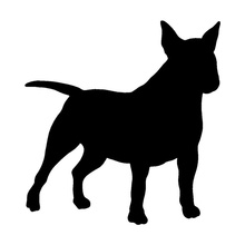 12,7*12,2 см миниатюрные наклейки с изображением Бультерьера, собаки, животного, оконные стеклянные декоративные наклейки, модные автомобильные наклейки, черный/серебристый цвет 2024 - купить недорого