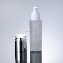 60ml Frosted Glass Bottles with white Press pump and Silver lid,glass bottle,Lotion Bottle Cosmetics containers 50 pieces/lot 2024 - buy cheap