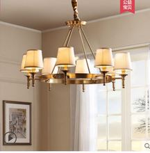 Lustre americano lâmpada de cobre criativa simples lâmpada de sala de estar quarto atmosfera lâmpada do restaurante lâmpada vila hall 2024 - compre barato