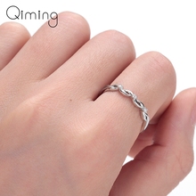 Anillo de amor con ondas de cristal para mujer, joyería minimalista de moda femenina, anillo romántico de circón ajustable para dedo 2024 - compra barato