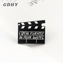 GDHY TV Filming Black Recording Board Brooch Filming Props Enamel Pins For Movie Lovers Creative Badge Denim Leather Jewelry 2024 - buy cheap