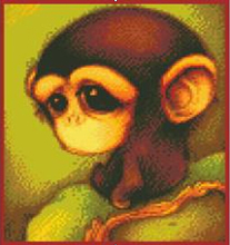 Needlework DIY Cross stitch,kit For Embroidery set,Lucky baby monkey animal pattern Counted Cross-Stitch kit wedding 2024 - buy cheap