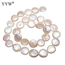 12-13mm Pearl Beads Cultured Coin Freshwater Pearl Beads Flat Round White Natural Pearl Beads For Diy Jewelry Bracelets Necklace 2024 - buy cheap