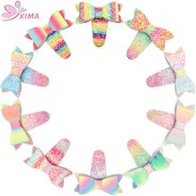 XIMA 10PCS Rainbow Hair Bows Kids Glitter Hairpins Hair Clip for Children Women Hair Accessories Toddler Girls BB Clip 2024 - buy cheap