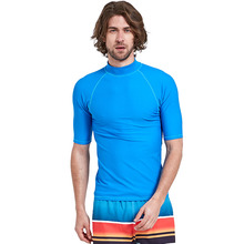 Men's UPF 50+ Short Sleeve Rash Guard Swimwear Athletic Top Rashguard Sun Protection Swim Shirts Swimwear Top 2024 - buy cheap