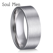 Soul Men Classic & Stylish Sterling Silver Color Rings 7mm Flat Matte Wedding Band for Women Girl Free Engraving Name Date 2024 - buy cheap