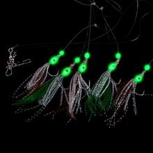 5 In 1 Luminous Soft Fishing Lure Hook Octopus Shaped Feather Fishing String Hook During Dark Night Fishing Tackle 2024 - buy cheap