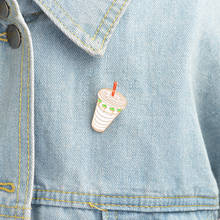 Drink cups Brooch Icon White Enamel Pin Button Metal Badge Backpack Shirt denim bag Lapel Pins Fashion Jewelry Gift for kids 2024 - buy cheap