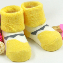 Stylish Top Quality 1 pair Infant Newborn Socks Winter 100% Cotton Sock Non-slip Cute Triangle pattern Socks Suitable 3M-3 Year 2024 - buy cheap