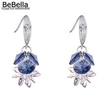 BeBella Edelweiss-pendientes colgantes de flores para mujer y niña, joyería de moda con cristales de Swarovski Elements, regalo 2024 - compra barato