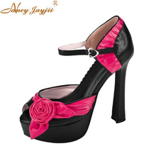 Super High Square Heels D'Orsay&Two-piece Women Shoes Ladies Pumps Platform Butterfly-knot Peep Toe Fashion Sweet Mature 2019 2024 - buy cheap