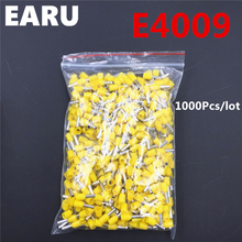 1000Pcs E4009 Tube Insulating Insulated Terminal 4MM2 12AWG Cable Wire Connector Insulating Crimp E Black Yellow Blue Red Green 2024 - buy cheap