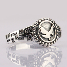 Solid 925 Sterling Silver Men Cross Ring Do Old Vintage Flying Eagle Symbol Male Women Rings Souvenir Punk Cool Jewelry Gift 2024 - buy cheap