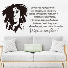 Bob Marley Wake up and Live Lyric Wall Decal Bedroom Music Bob Marley Inspirational Quote Wall Sticker Living Room 2024 - buy cheap