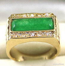 Frete grátis>>> pedra verde tamanho do anel amarelo: 7.8,9 2024 - compre barato