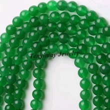 Atacado 5 fios/lote (40 peças/fio) contas de calcedônia 10mm verde miçangas para fazer joias 2024 - compre barato