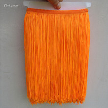 10 Meters Orange Polyester Lace Tassel Fringe Lace Trim Ribbon Sew Latin Dress Stage Garment Curtain Accessories 30cm Width 2024 - buy cheap