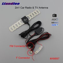 ANT 2in1 Car TV Radio Antenna F FM Connector With Amplifier Booster Aerial AM RDS DVB-T ISDB-T ATSC #AM897 2024 - buy cheap