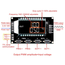 Módulo do gerador de sinal, gerador de sinal pwm ajustável 1hz-150khz ajustável visor lcd 5v dc 12v 24v 2024 - compre barato