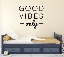 Baby Bedroom Wall Poster Good Vibes Only Quote Children Room Removable Wall Murals Kids Room Decals Vinyl Stickers Decor S-204 2024 - buy cheap