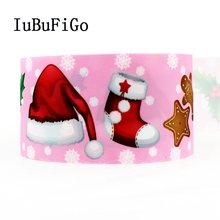 IuBuFiGo 10 yard 3" Merry Christmas Printed Grosgrain ribbon Decorations gift ribbon bows dlework DIY headband tape 2011 2024 - buy cheap