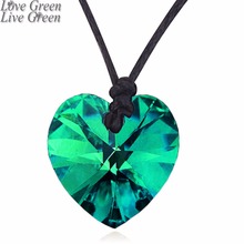 float promotion birthday gift women girl Free Shipping Wholesale fashion Austrian Crystal heart Pendant Necklace jewelry 84776 2024 - buy cheap