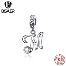 BISAER-Cuentas de plata esterlina 925 para fabricación de joyas, abalorios de cuentas M de gran calidad, aptas para pulseras de plata 925, ECC1183-M 2024 - compra barato