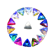 Forma triangular 10 piezas AB colores garra de plata cristal bonito coser en cristales de diamantes de imitación zapatos bolsos accesorios de ropa diy 2024 - compra barato