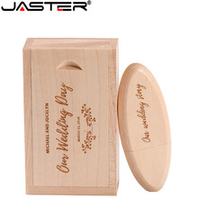 JASTER-palo de madera con caja, unidad Flash USB, 4GB/8GB/16GB/32GB, regalos creativos, nuevo (logotipo personalizado gratis) 2024 - compra barato