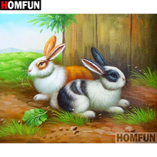 HOMFUN Full Square/Round Drill 5D DIY Diamond Painting "Animal rabbit" Embroidery Cross Stitch 5D Home Decor  A08903 2024 - buy cheap