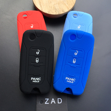 ZAD Silicone car key cover case shell for Jeep Compass Renegade Patriot Wrangler Liberty hard steel 2016 2017 key holder protect 2024 - buy cheap