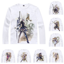 Camiseta de Nier Automata 2B para hombre, camisa de manga larga, YoRHa No. 2, tipo B, Soulcalibur VI Soul Calibur 6, informal, Vintage 2024 - compra barato