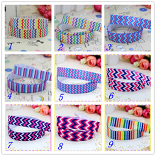 5/8'' Free shipping Fold Elastic FOE chevron printed headband headwear hairband diy decoration wholesale OEM D120 2024 - buy cheap