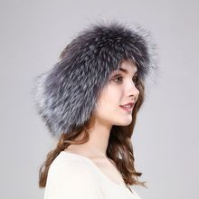 New arrival lady fashion natural fox fur headbands fur neckwarmer blue fox warm collar 2024 - buy cheap