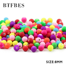 BTFBES 100pcs Acrylic Candy Color Beads 8mm Spacer Round Ball Random Mix loose Bead for Jewelry Making DIY Handicrafts Accessory 2024 - buy cheap