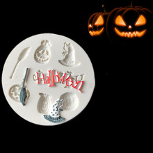 Molde Serie de Halloween de silicona con forma de calabaza para Fondant, utensilio para dulces de azúcar y chocolate K003 2024 - compra barato