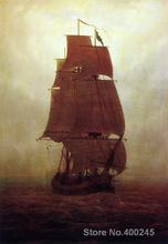 Pinturas românticas lançamento navio de vela caspar david quadriciclo alta qualidade pintadas à mão 2024 - compre barato