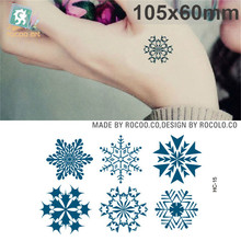 Боди-арт водонепроницаемые Временные татуировки бумага для мужчин и женщин Свежий 3d Снежинка дизайн флэш-татуировки стикер HC1015 2024 - купить недорого