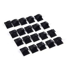 Black 20pcs Car Cable Clip Adhesive Cable Winder Drop Tie Desk Cord Clamp Wired For Wall 19X15MM #275480 2024 - buy cheap