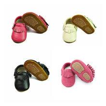 Genuine Leather baby shoes Girls Boys Toddler moccasins handmade soft rubber bottom first walkers Fringe crib Shoes 2024 - buy cheap