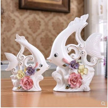 Creative ceramic animal crafts, home desktop furnishings, fish elephant bunny deer 2024 - buy cheap