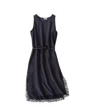 Sexy woman 2020  new summer 100% silk silk black lace dress slit 2024 - buy cheap