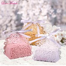 50pcs Laser Cut Lace Rose Vine Candy Box Delicate Wedding Favor Paper Box Gift Box Party Decoration Marriage Wedding Accessories 2024 - buy cheap