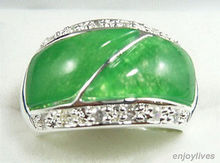 Anillo de cuarzo blanco de piedra verde de cristal para mujer, joyería de boda, tamaño 6, 7, 8, 9 # 2024 - compra barato