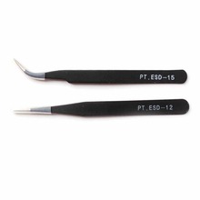 Professional Eyelash Extension Tweezers Black Stainless Steel Anti-Static False Eyelash Tweezer Excellent Closure Makeup Tool 2024 - buy cheap