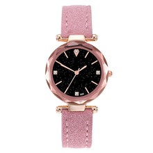 Fashion Crystal Women Watches Pink Female Starry Sky Dial Leather Quartz Wrist Watch Montre Femme 2019 Rhinestone Ladies Watch 2024 - buy cheap