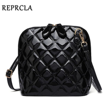 REPRCLA Hot New Plaid Women Bags High Quality Shoulder Bag Patent Leather Women Messenger Bags Casual Shell Crossbody Bag 2024 - buy cheap