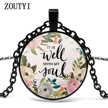 2018/Wisdom Bible Verse and My Soul Lettering Necklace Quote Belief Inspiring Female Men's Christian Necklace Gift 2024 - buy cheap