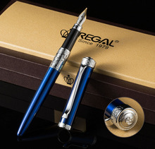 Regal Prince Commemoration Collection Fountain Pen, Germany Iridium Medium Nib Business Graduation Gift Pen Noble Blue Color 2024 - buy cheap