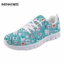 INSTANTARTS Women Flats Dentist Pattern Sneakers Blue Breathable Lace Up Mesh Soft Tenis Shoes Woman Students Leisure Flat Shoes 2024 - buy cheap